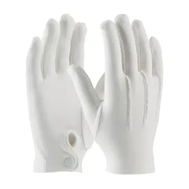100% Cotton Dress Glove with Raised Stitching on Back - Snap Closure