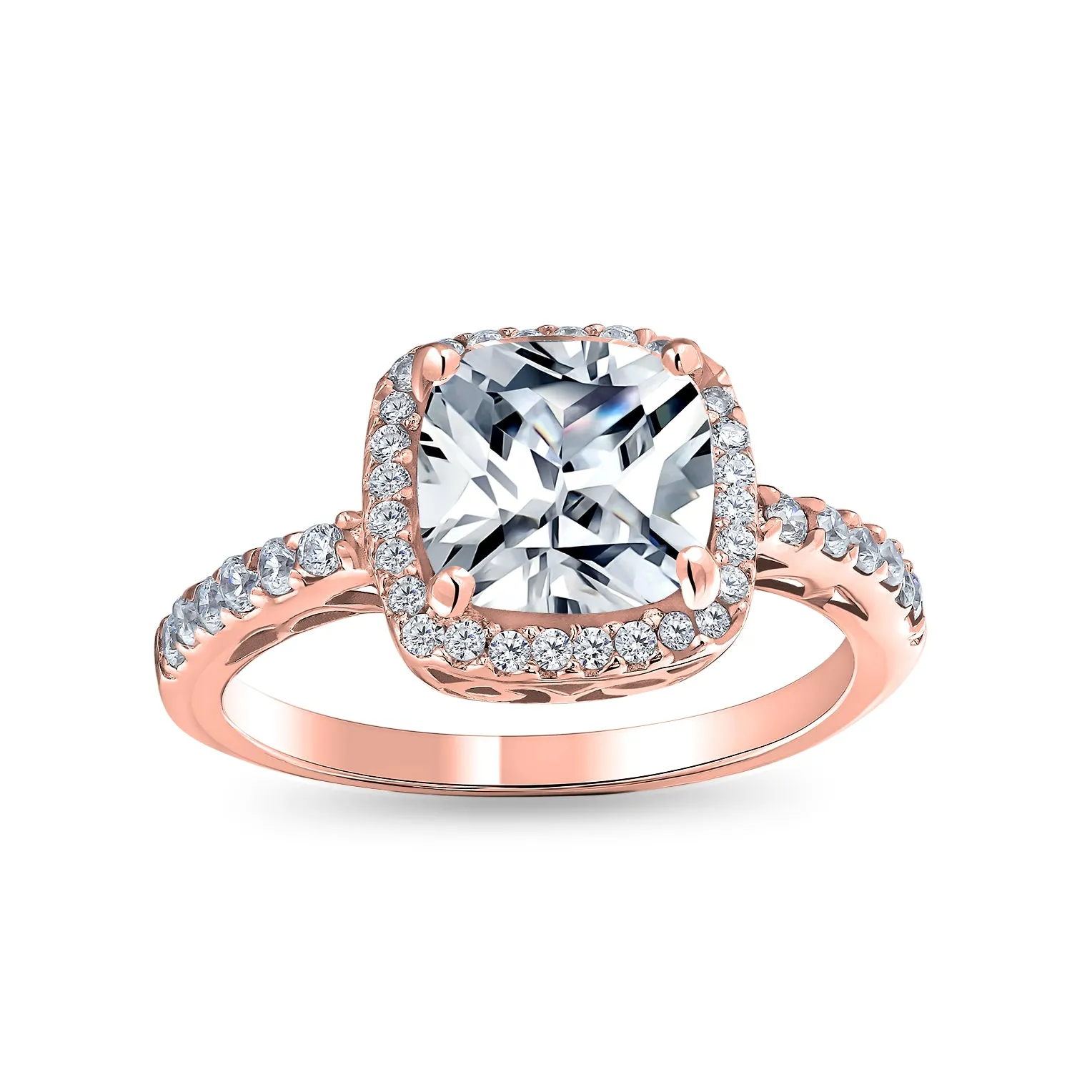 3-6CT AAA CZ Clear Yellow Halo Cushion Cut Engagement Ring Wedding Set