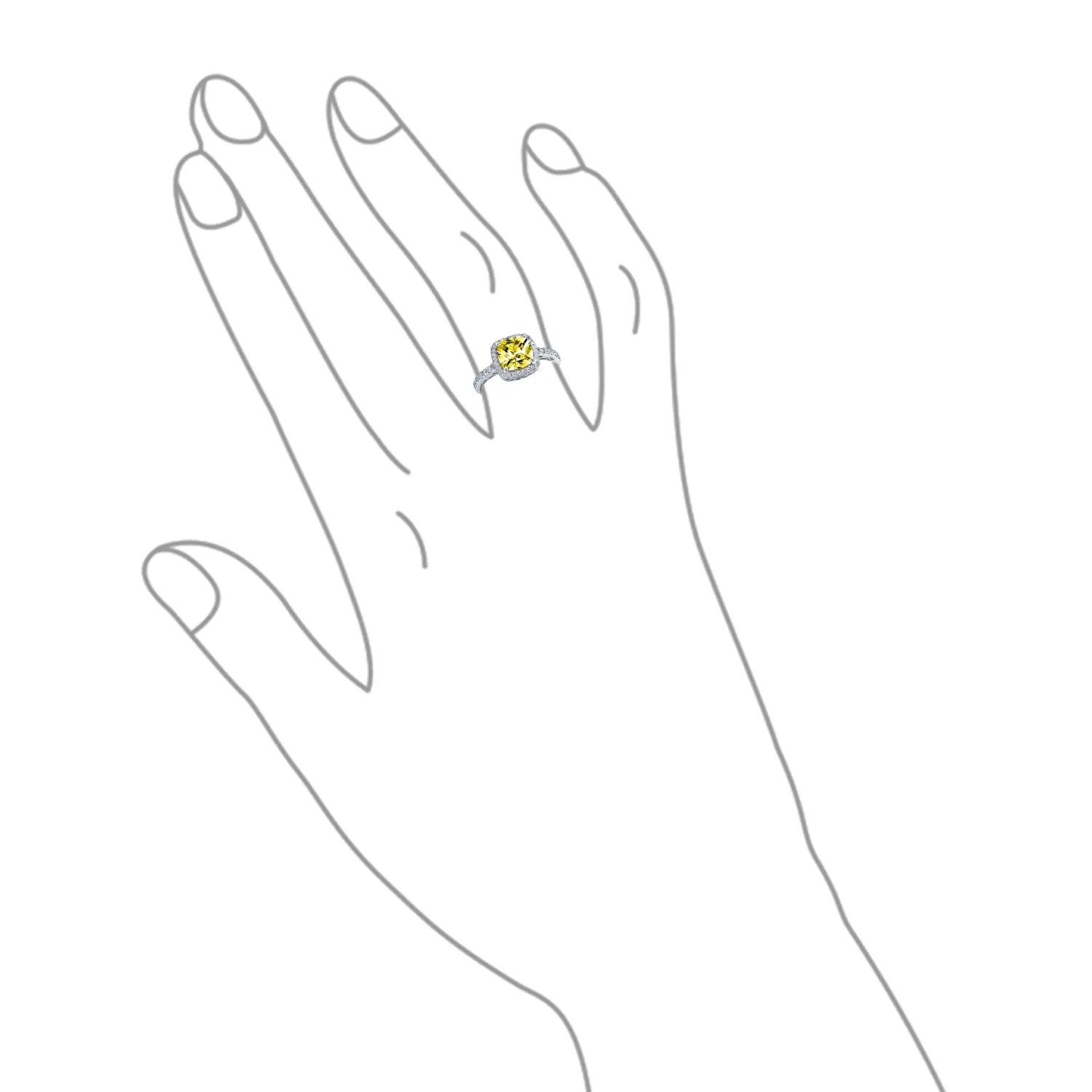3-6CT AAA CZ Clear Yellow Halo Cushion Cut Engagement Ring Wedding Set