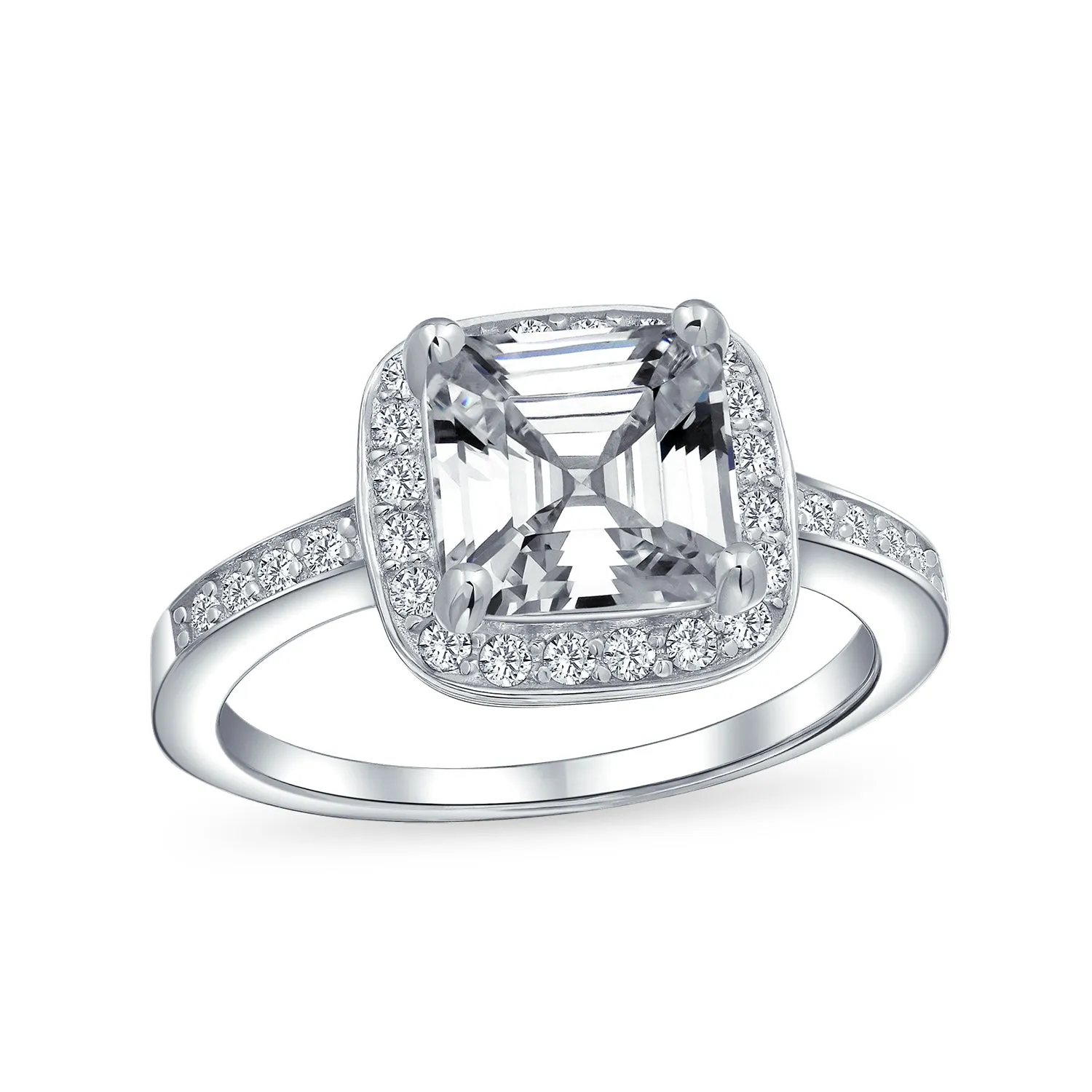 3-6CT AAA CZ Clear Yellow Halo Cushion Cut Engagement Ring Wedding Set