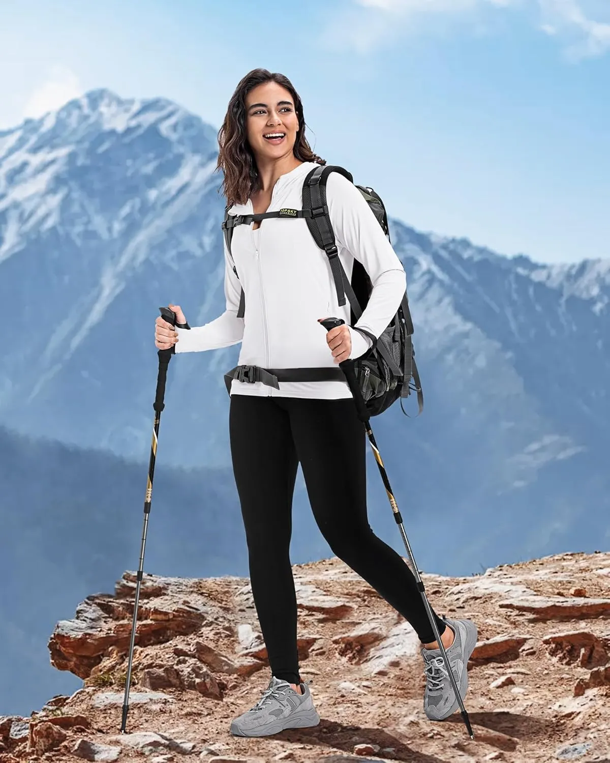 33,000ft Women's UPF 50  Sun Protection Jacket Lightweight Hoodie Zip Long Sleeve Athletic Shirt for Hiking Running