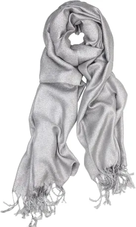 Achillea Sparkling Metallic Pashmina Shawl Wrap Scarf for Wedding Evening Dress