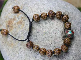 Adjustable Rudraksha Knot Wrist Mala