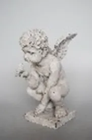 Angel Statuary - Squatting with Bird