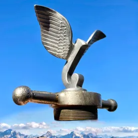 Antique Jewett Winged Flying J Hood Ornament Emblem Radiator Cap Automobilia