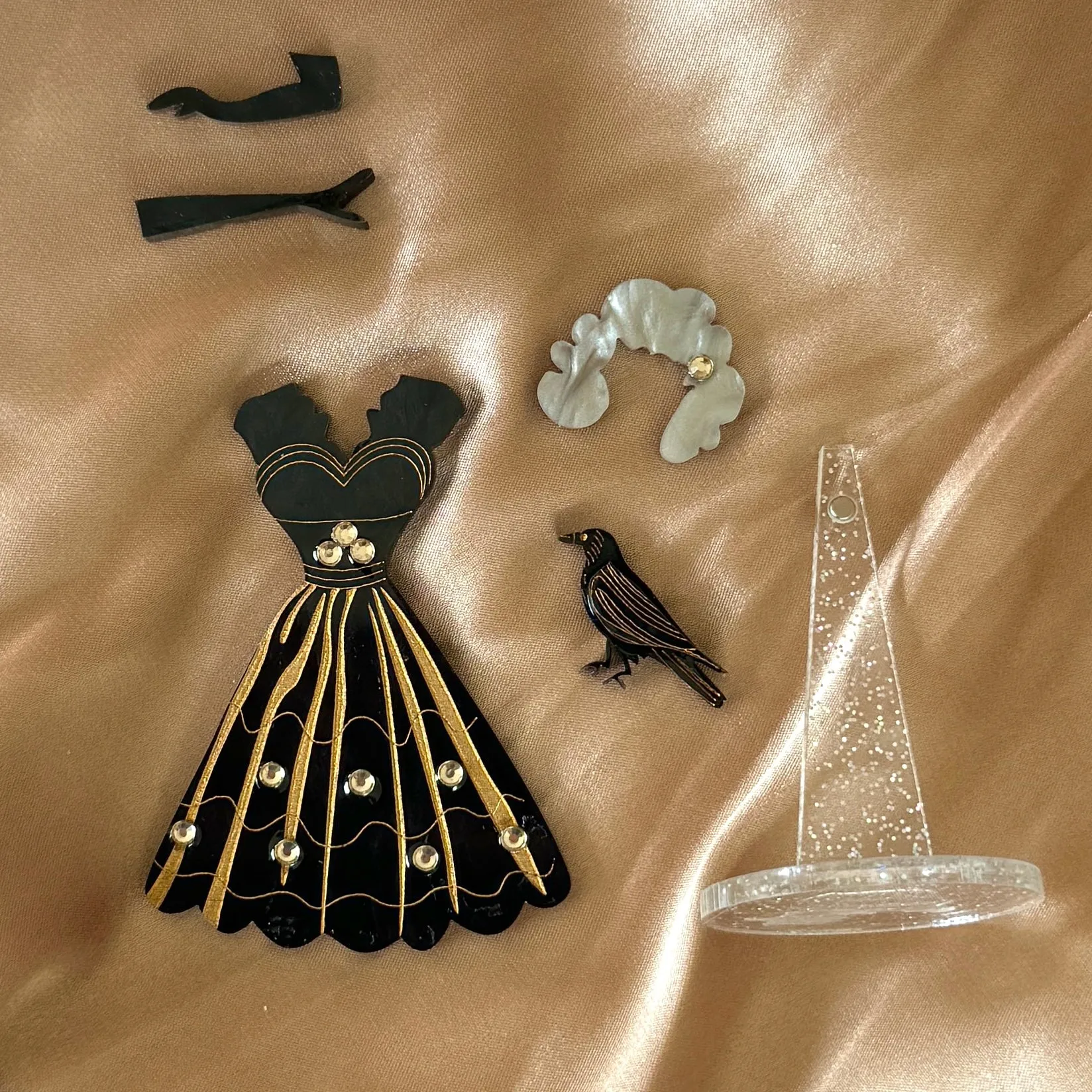 Black whisper outfit- Gloria outfit - Set of 2
