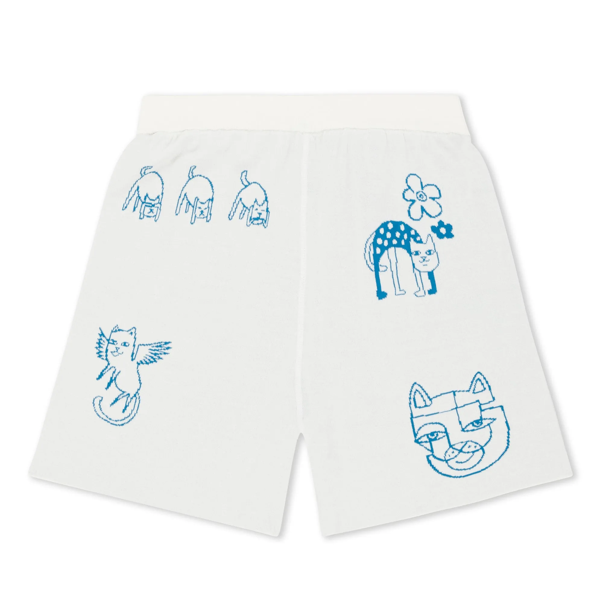 Blonded Knit Reversible Womens Shorts (Off White)