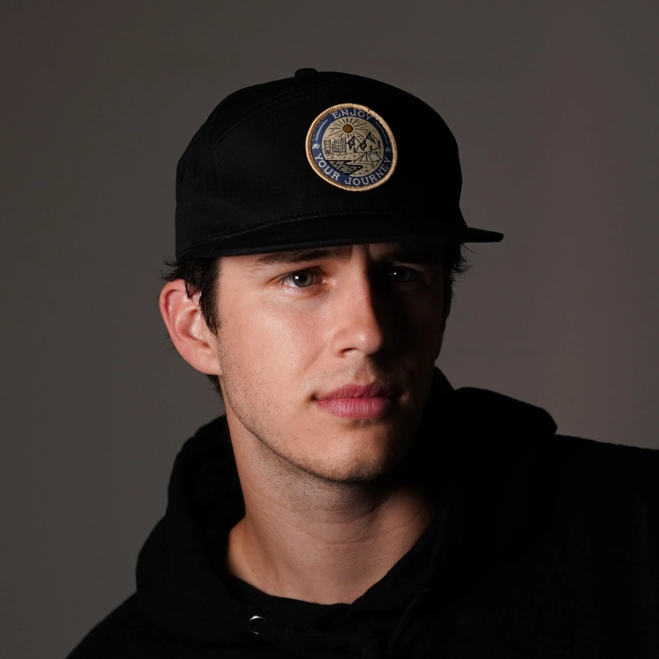 Bullstrap Men's Black EYJ Badge Hat