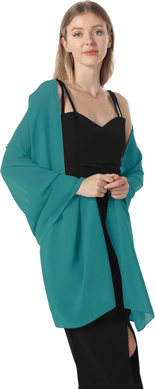 Chiffon Shawls and Wraps for Evening Dresses Women Elegant Soft Scarf Bridal Scarve Wedding Stole