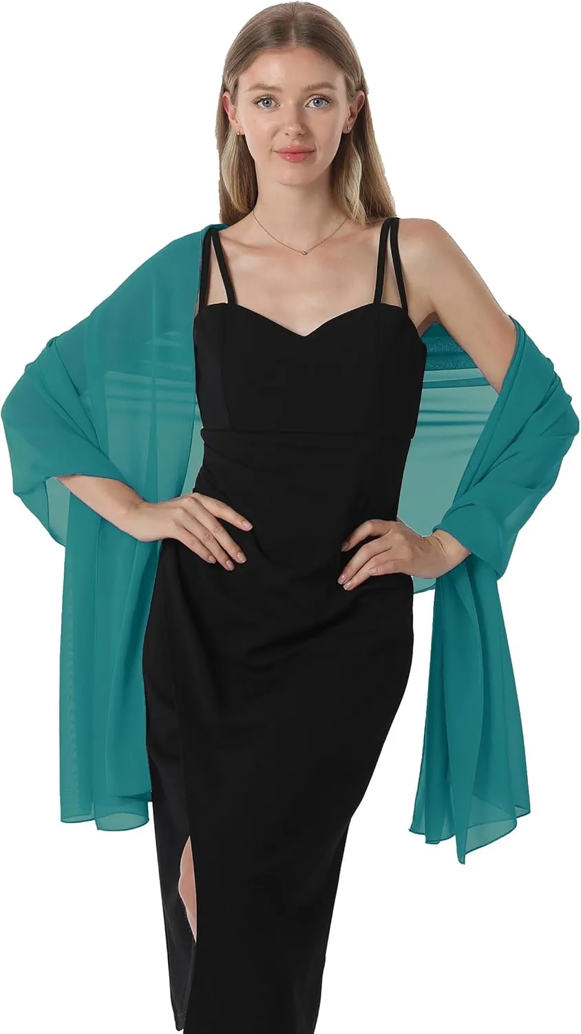 Chiffon Shawls and Wraps for Evening Dresses Women Elegant Soft Scarf Bridal Scarve Wedding Stole