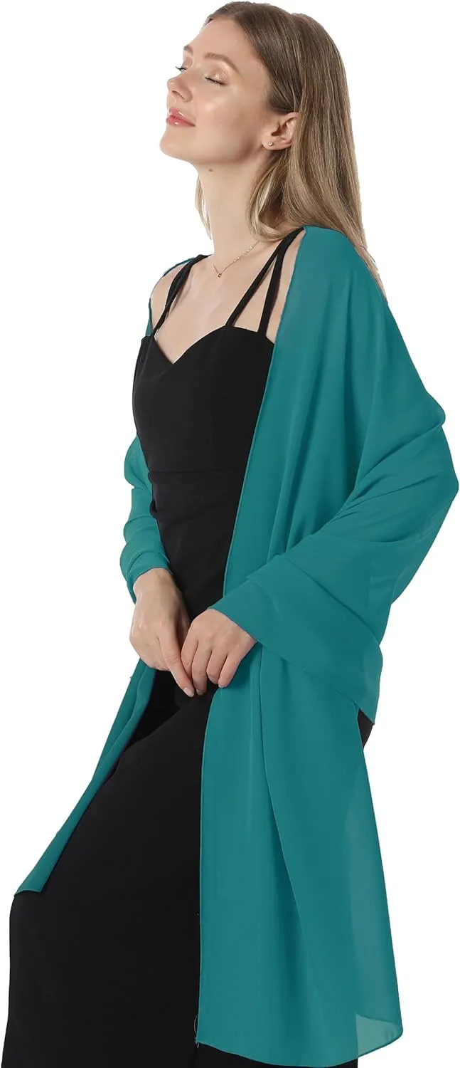 Chiffon Shawls and Wraps for Evening Dresses Women Elegant Soft Scarf Bridal Scarve Wedding Stole