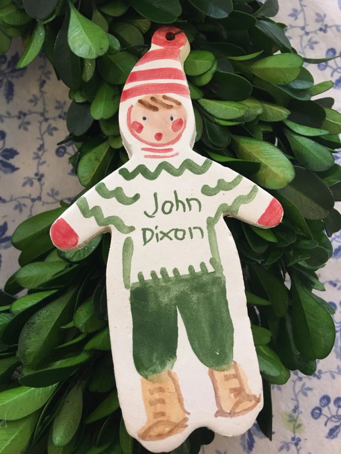 Christmas Boy Ornament - green