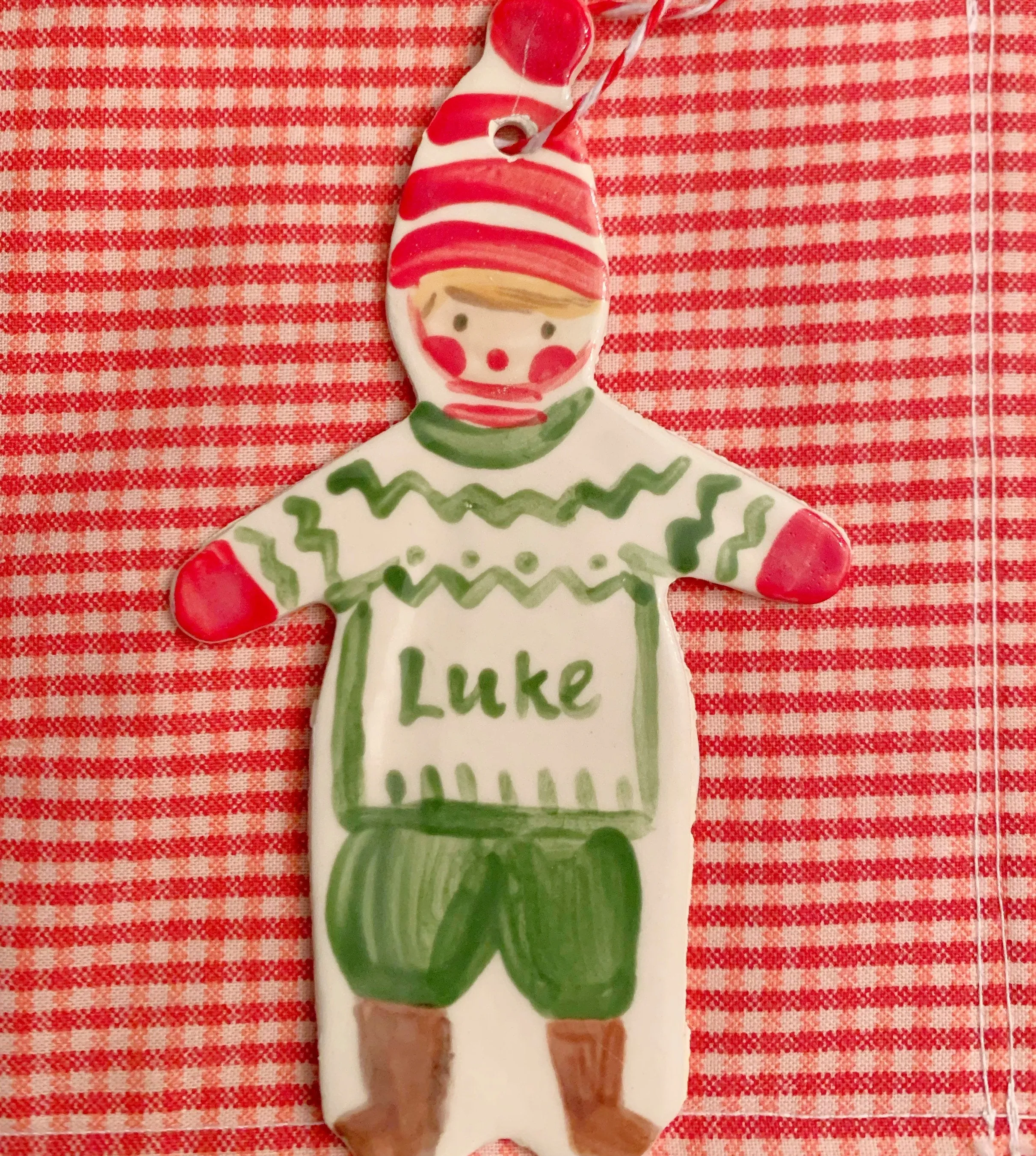 Christmas Boy Ornament - green