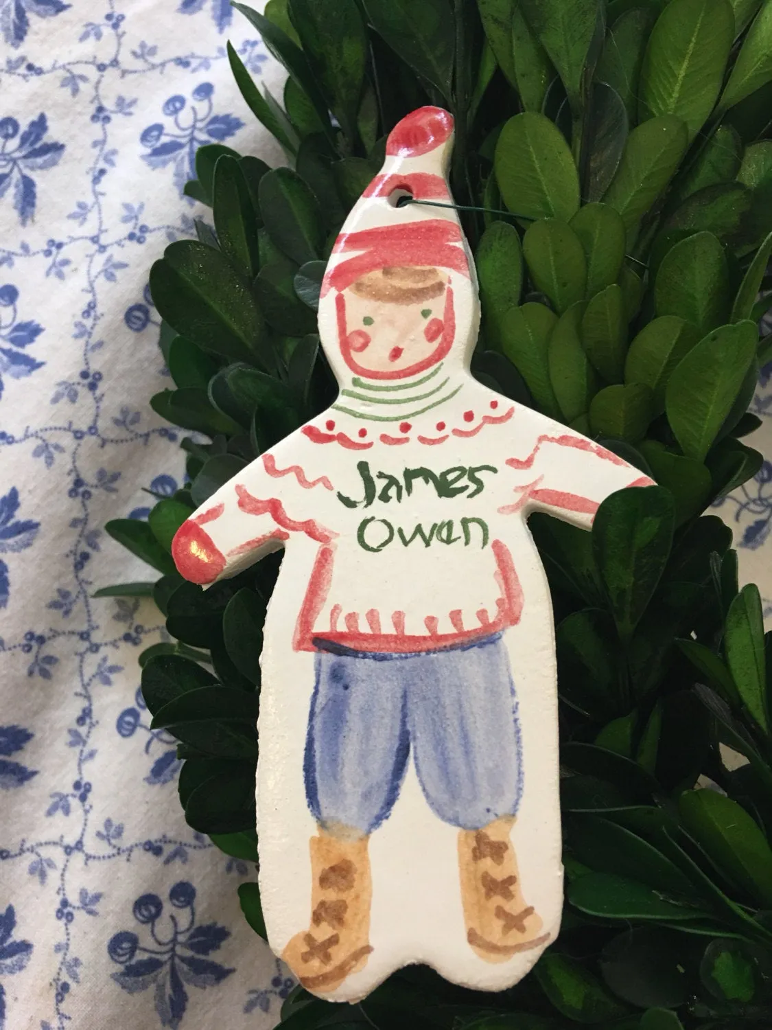 Christmas Boy Ornament - green