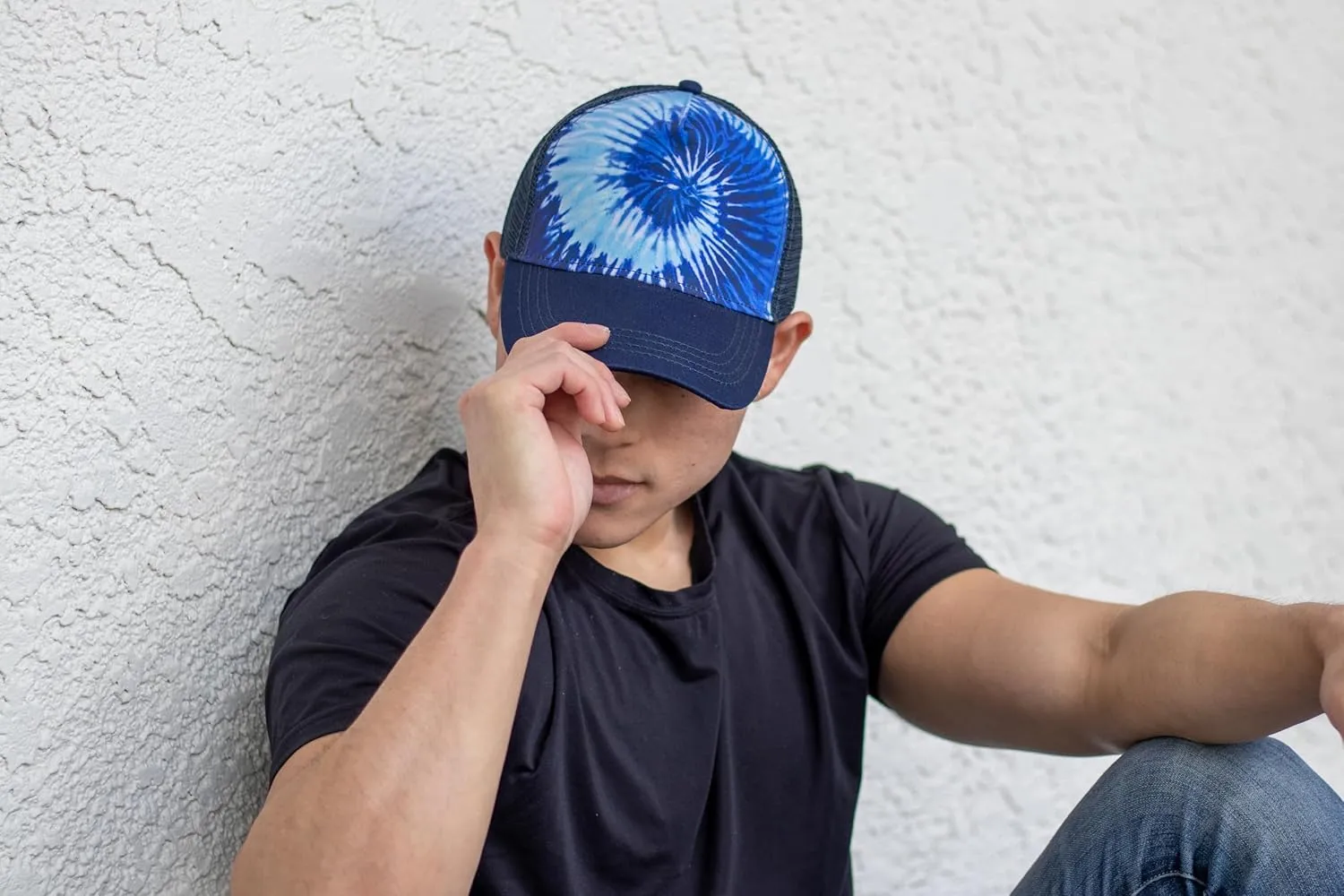 Colortone Adult Tie Dye 5-Panel Trucker Hats - Baseball Caps for Women and Men - Snapback Hat