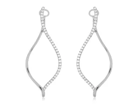 Diamond Accented Open Dangle Earrings