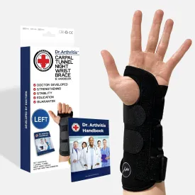 Doctor Developed Carpal Tunnel Wrist brace, Relief for carpal tunnel, wrist injuries, wrist support for arthritis, hand support with wrist splint (Left Hand)