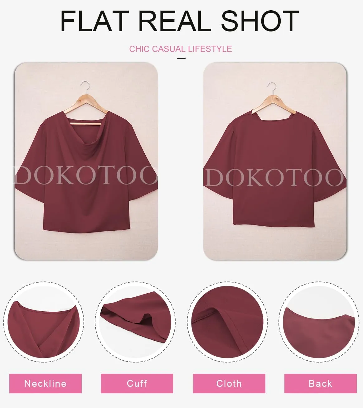 Dokotoo Womens Blouses and Tops Short Sleeve Chiffon Shirts and Tops