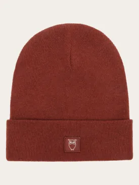 Double layer wool beanie - Fired Brick