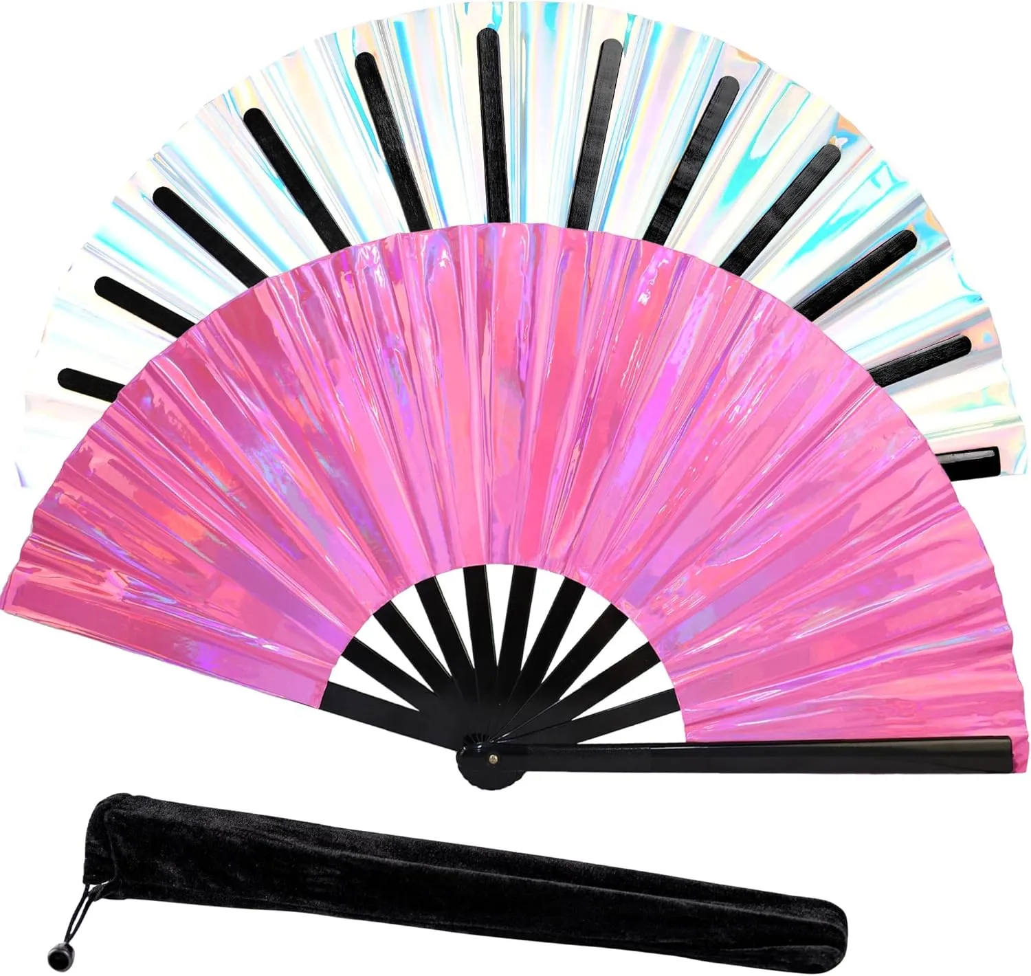 Fans for Line Dancing, Boots on The Ground Hand Fan, Clack Fans That Make Sounds for Women Foldable, Hand Pop Fans Clacking (Laser Pink)