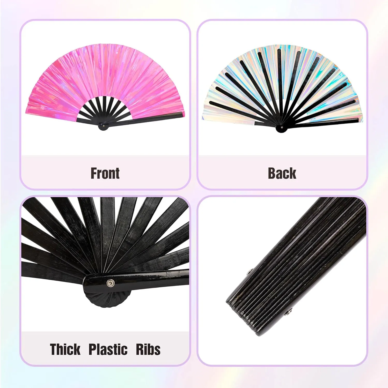 Fans for Line Dancing, Boots on The Ground Hand Fan, Clack Fans That Make Sounds for Women Foldable, Hand Pop Fans Clacking (Laser Pink)