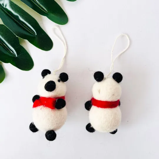 Felt Panda Ornaments