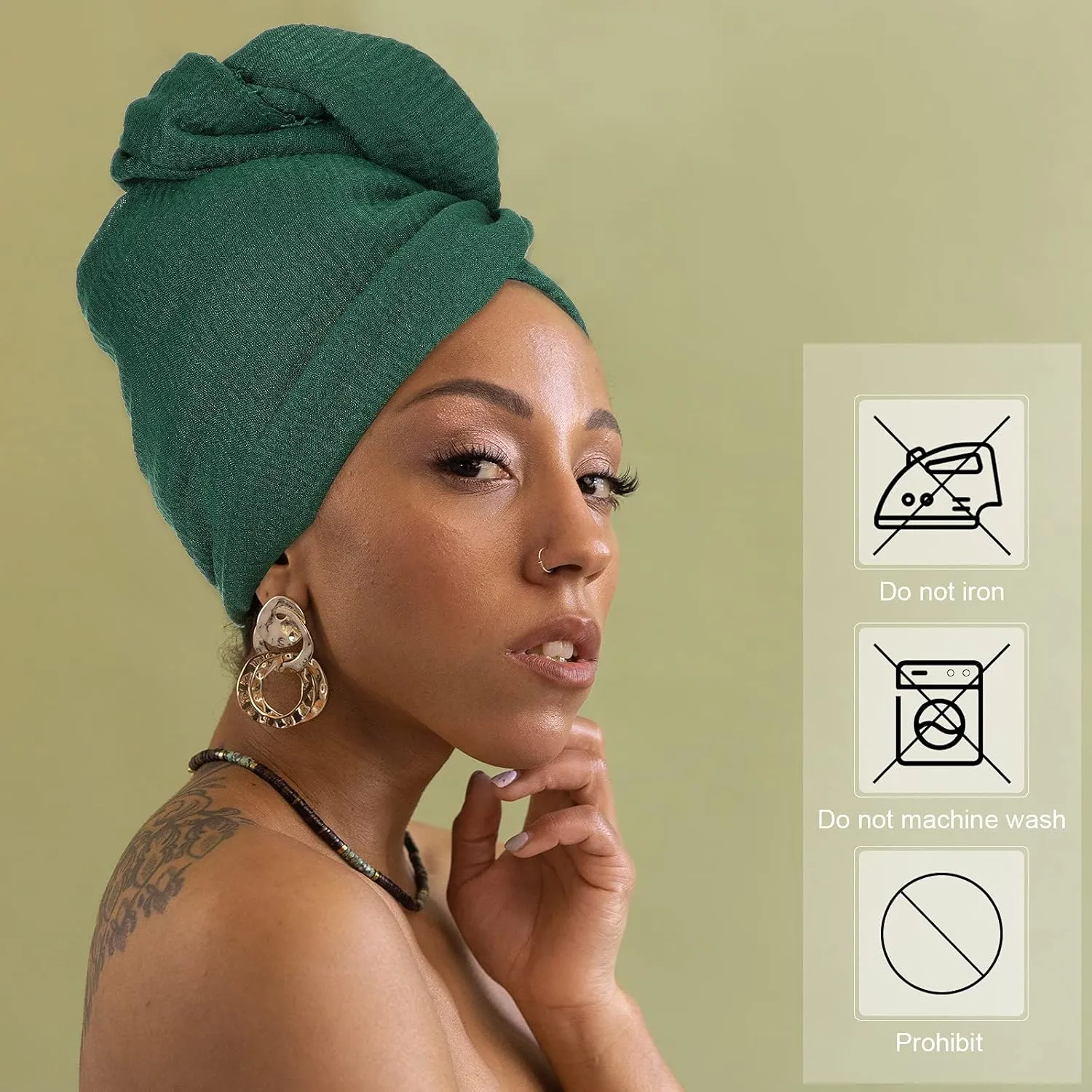 Geyoga 9 Pieces Head Wraps for Black Women Turban Head Wrap Scarf Soft Long Scarves Turban Wrap for African Women
