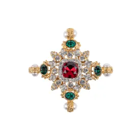 Gold Gem and Pearl Pin