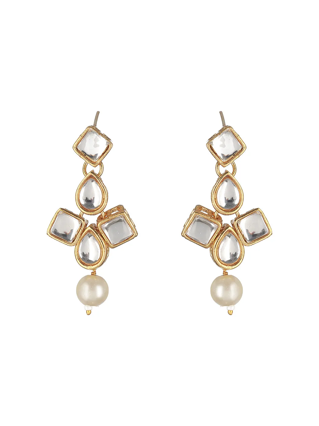 Gold-Plated Kundan-Studded & Beaded Jewellery Set