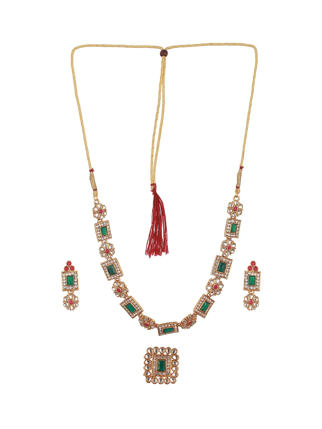 Gold-Plated Kundan-Studded Jewellery Set