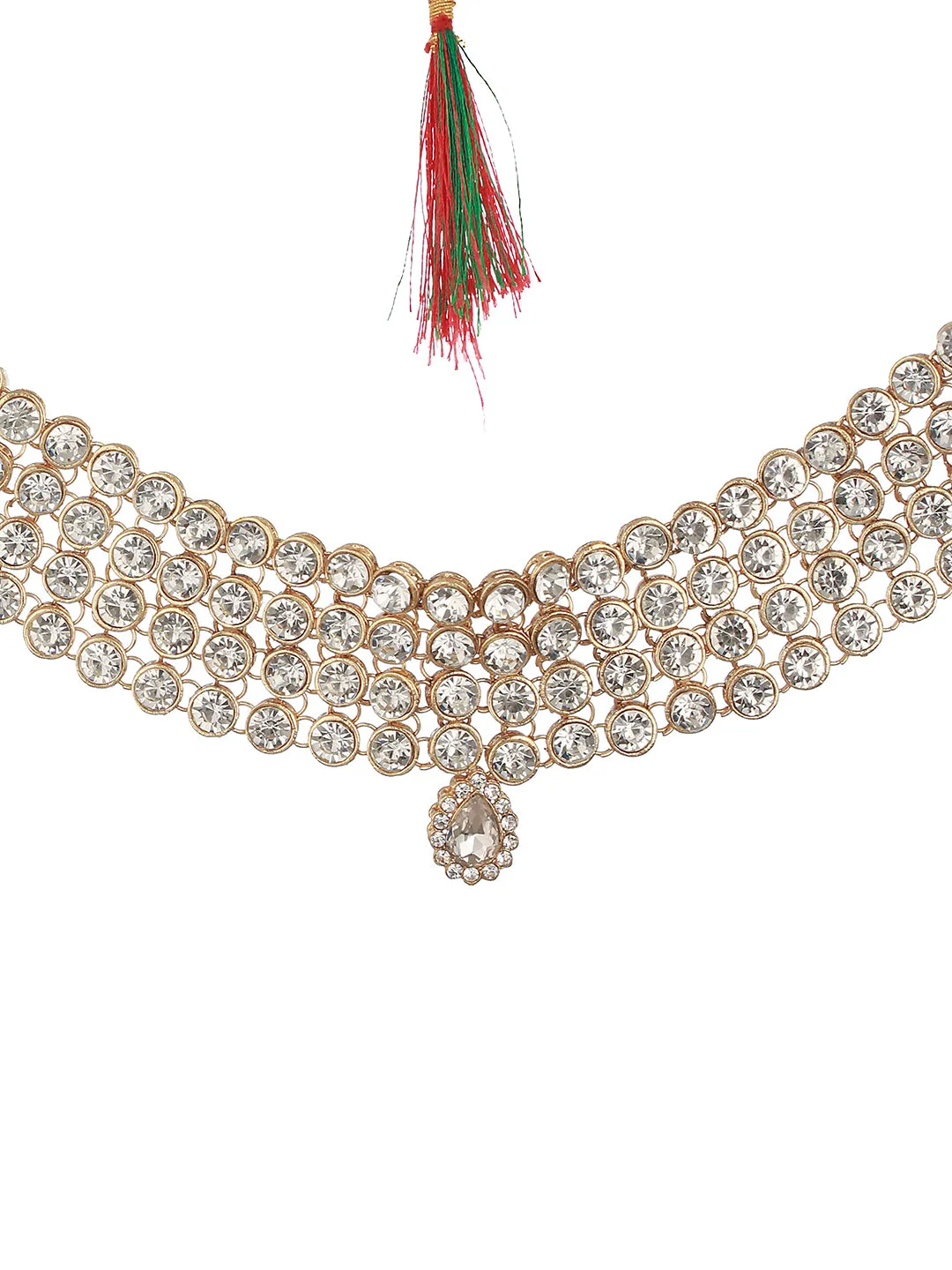 Gold-Plated Stone Studded Jewellery Set