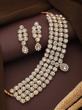 Gold-Plated Stone Studded Jewellery Set