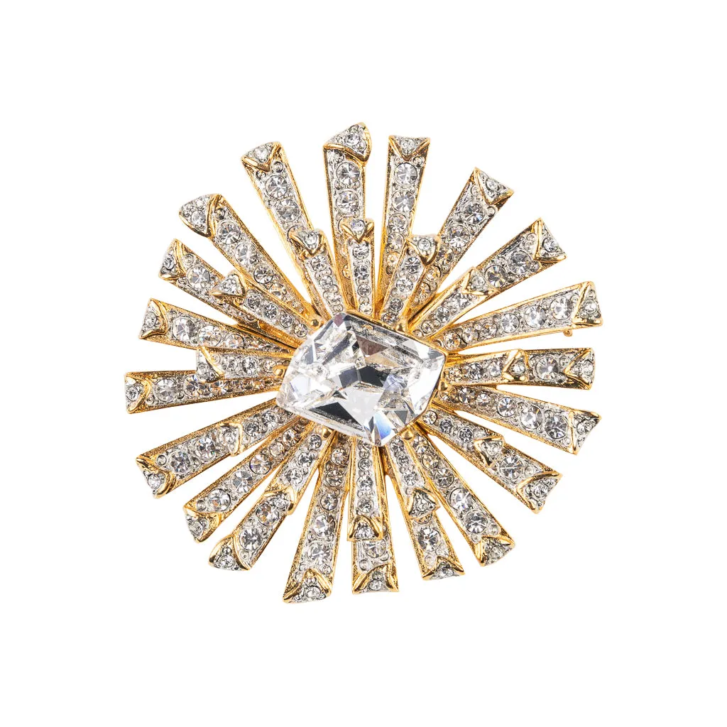Gold with Crystal Starburst Pin