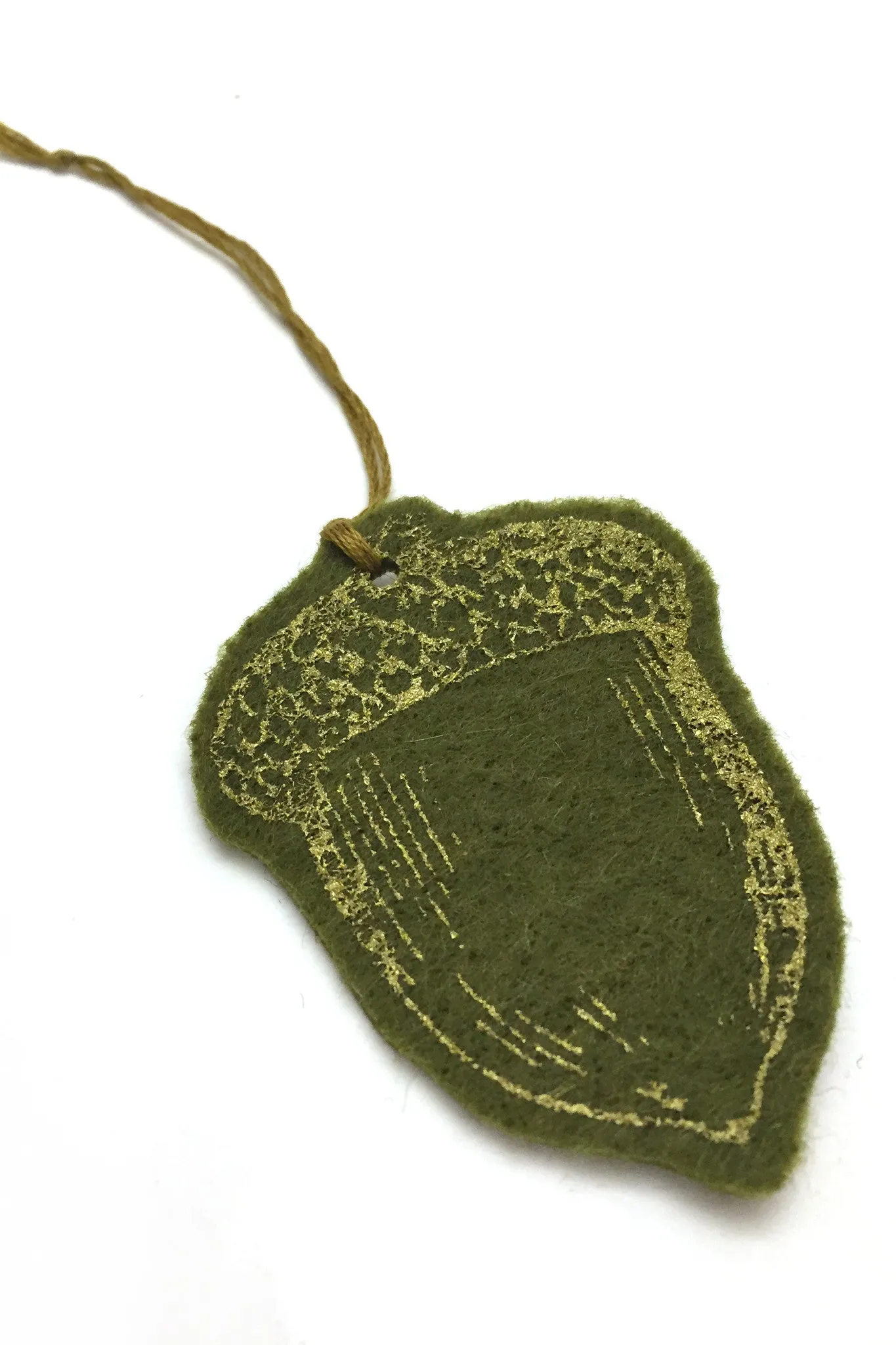 Golden Acorn Felt Ornaments Set