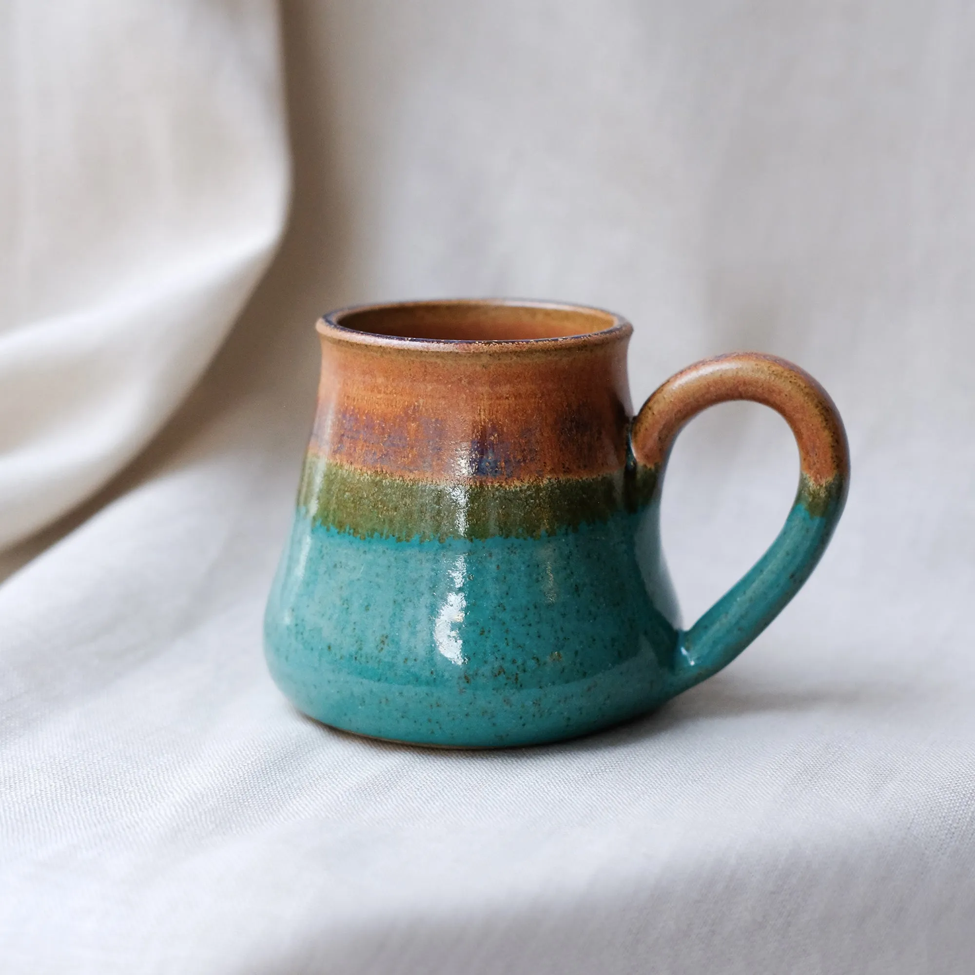 Green and Brown Ceramic Mug