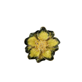 Green Enamel Flower Pin