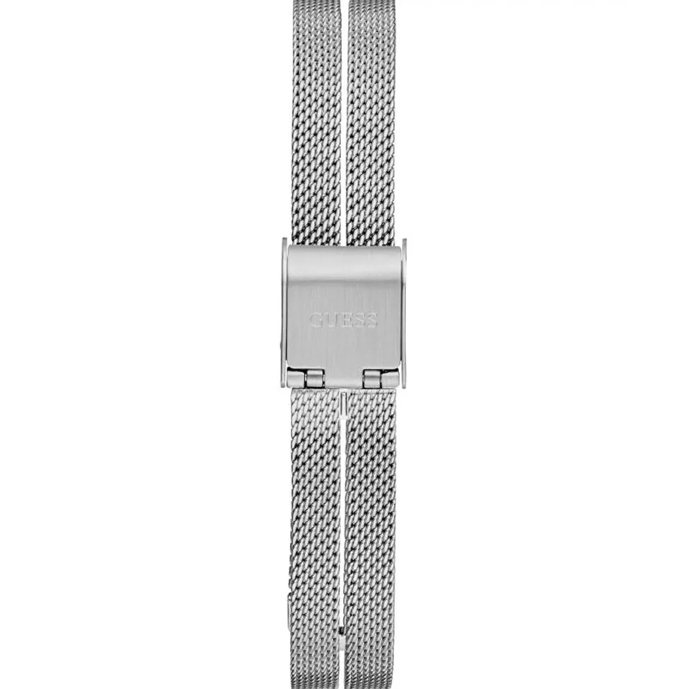 Guess Array Silver Tone Mesh Bracelet Strap Ladies Watch GW0471L1