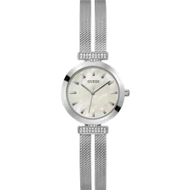 Guess Array Silver Tone Mesh Bracelet Strap Ladies Watch GW0471L1
