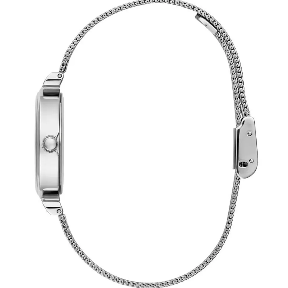 Guess Array Silver Tone Mesh Bracelet Strap Ladies Watch GW0471L1