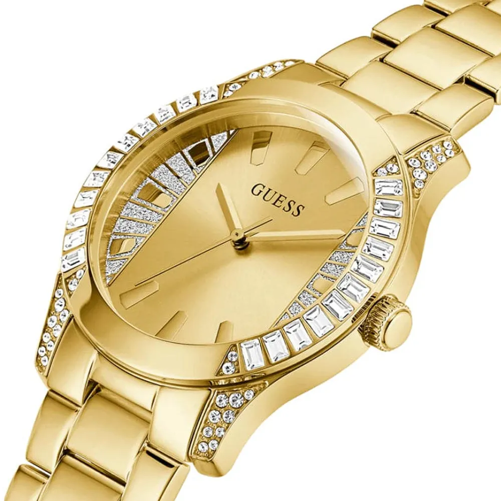 Guess Midnight Gold Tone Stainless Steel Strap Ladies Watch GW0305L3