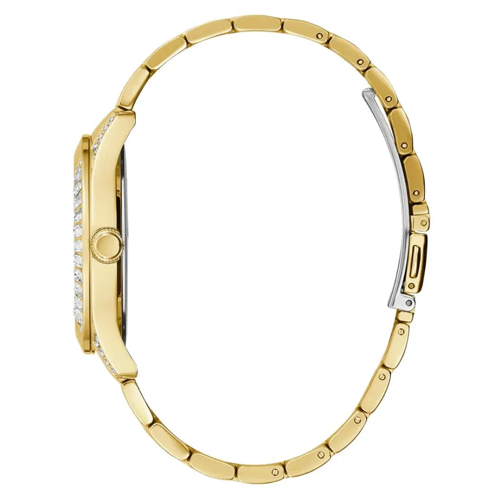 Guess Midnight Gold Tone Stainless Steel Strap Ladies Watch GW0305L3