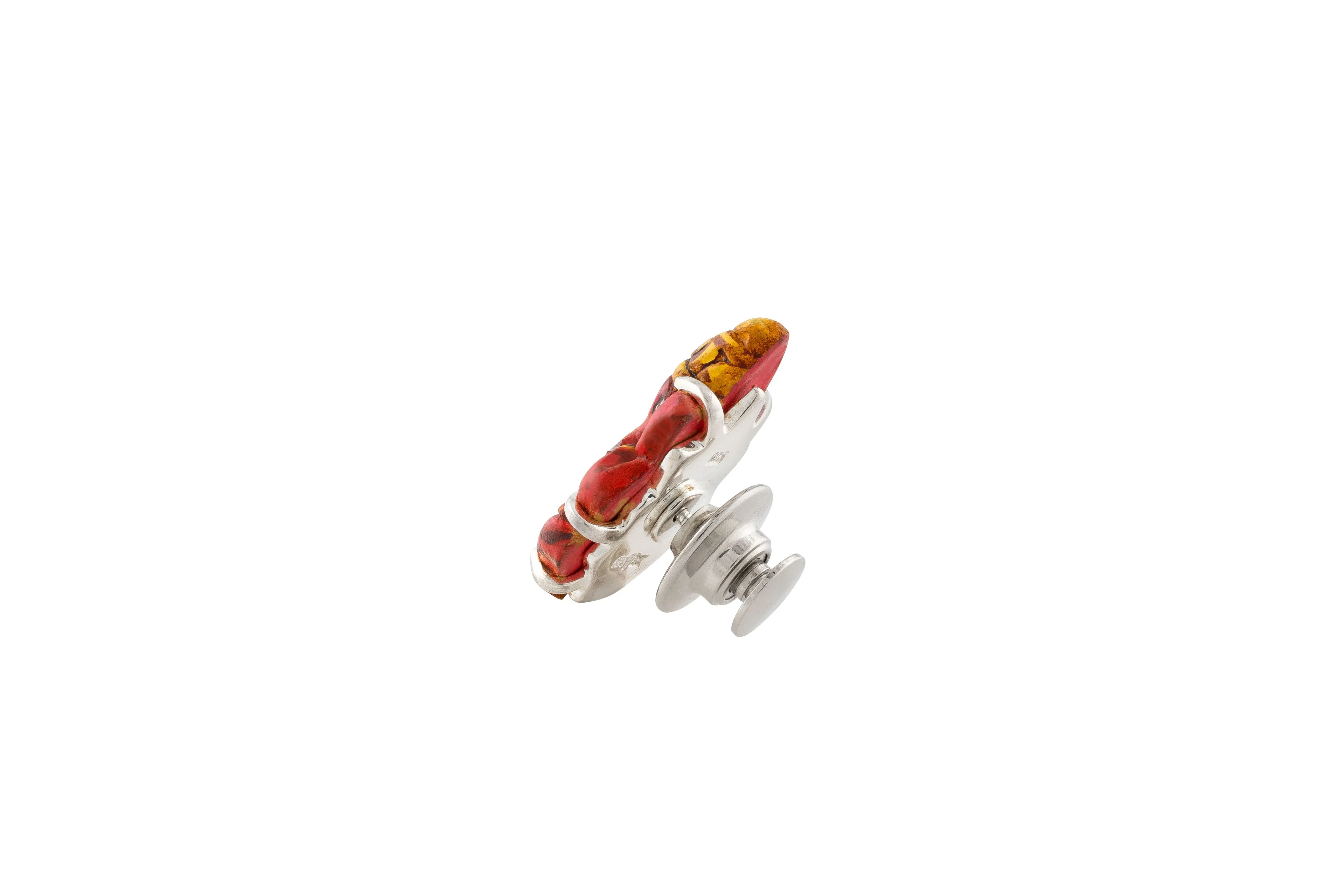 Hand Painted Red Ganesh Tack Lapel -  Passion