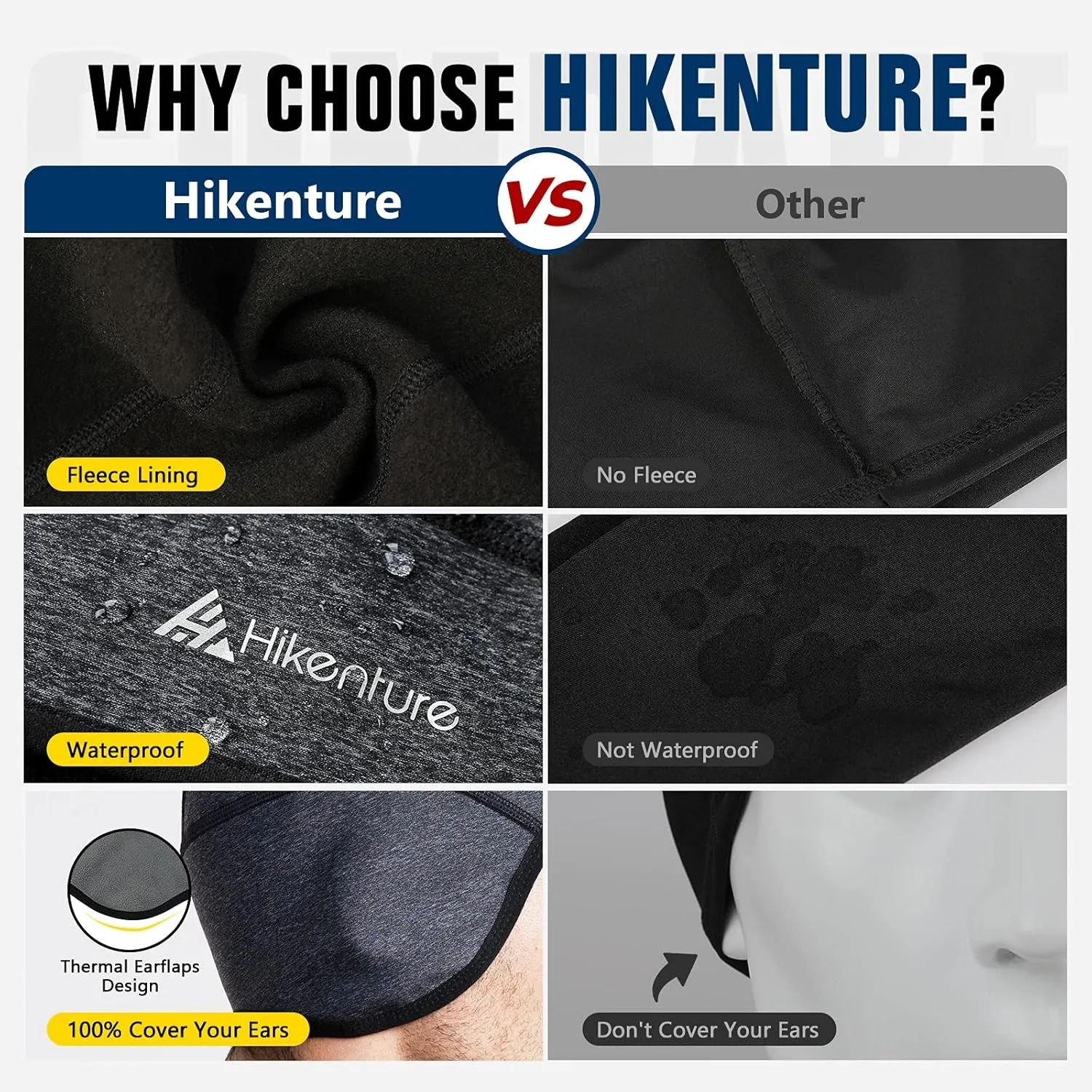 Hikenture Winter Skull Cap Helmet Liner for Men Women Thermal Hat