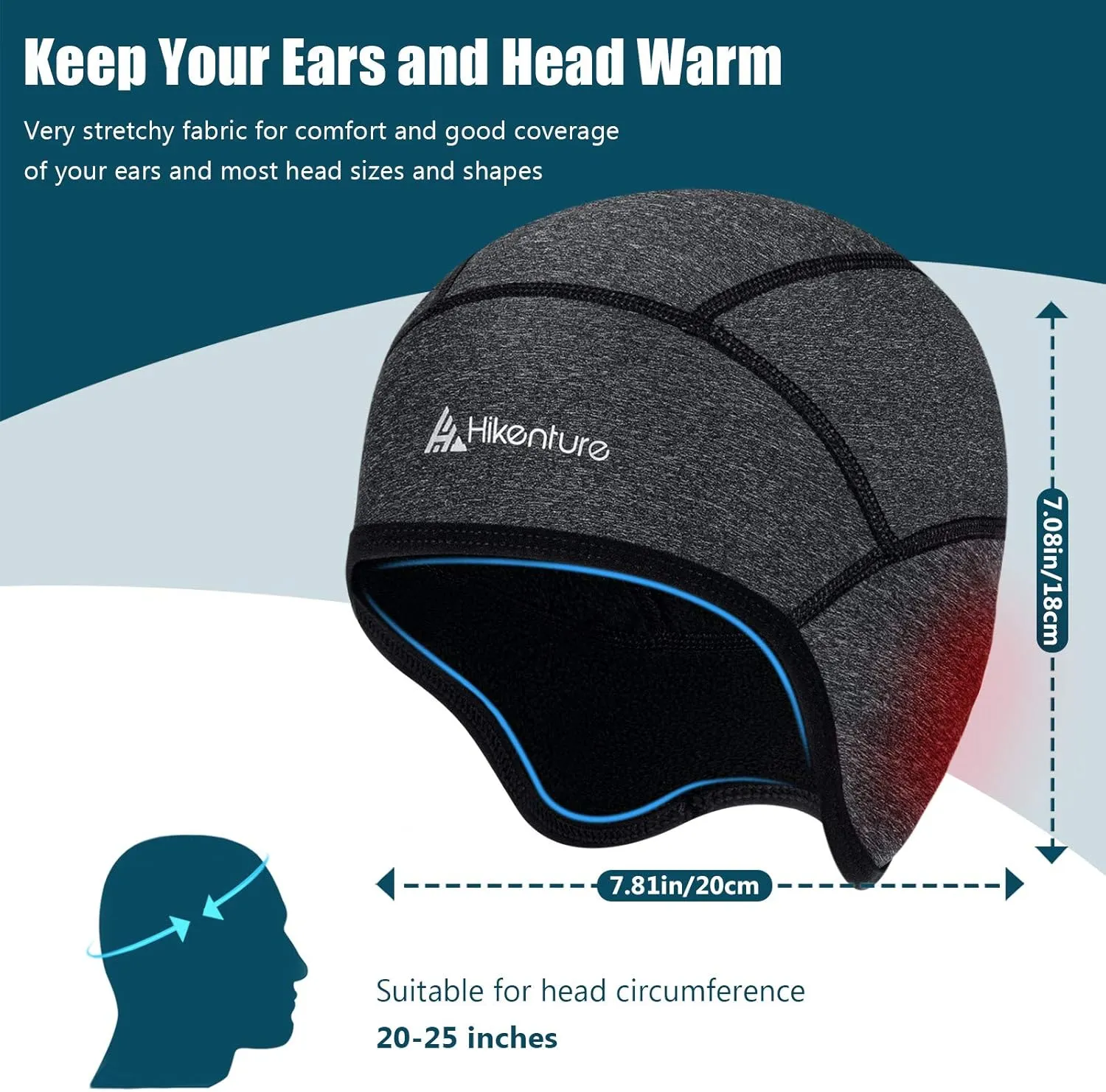 Hikenture Winter Skull Cap Helmet Liner for Men Women Thermal Hat