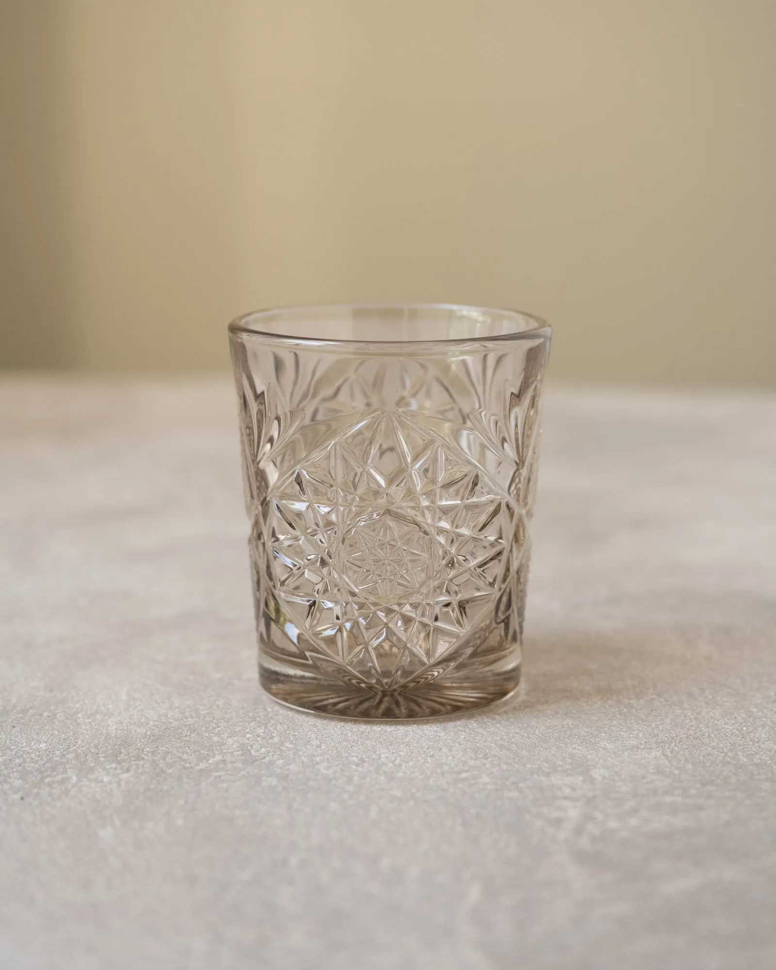 Hobstar Tumbler Glass Tender Taupe