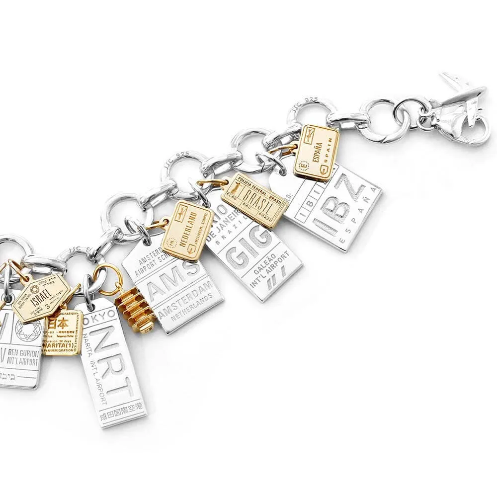 Ibiza Spain IBZ Luggage Tag Charm Silver