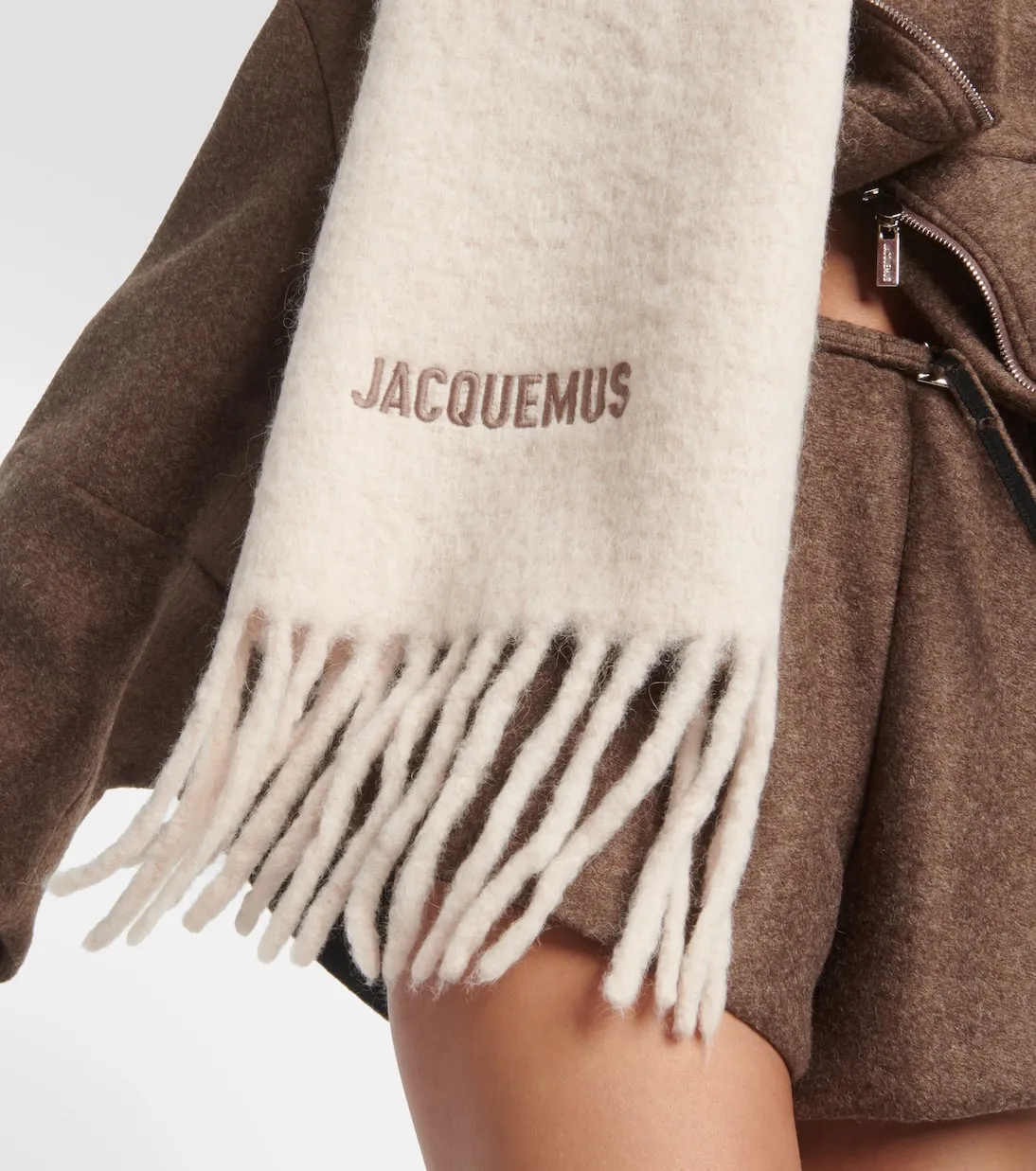 Jacquemus alpaca moisson scarf l'écharpe, beige