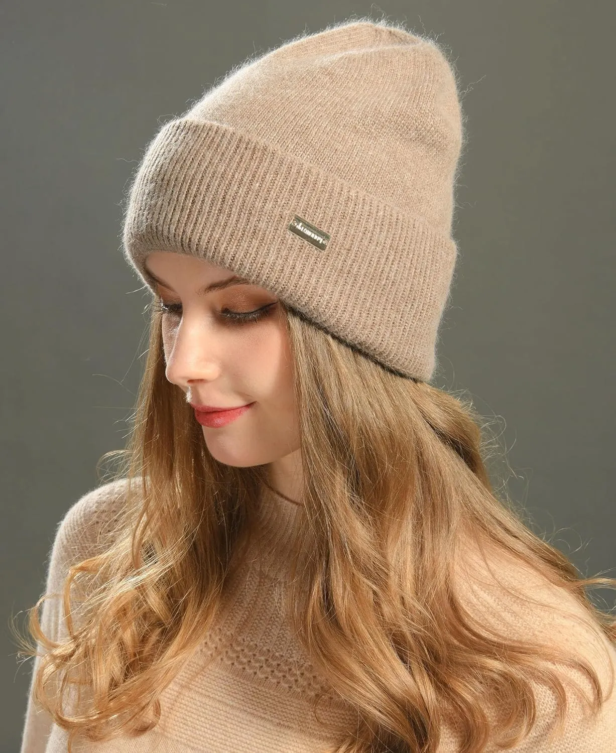 jaxmonoy Knit Beanies Winter Hats for Women and Men Soft Warm Double Layer Ladies Skull Beanie caps