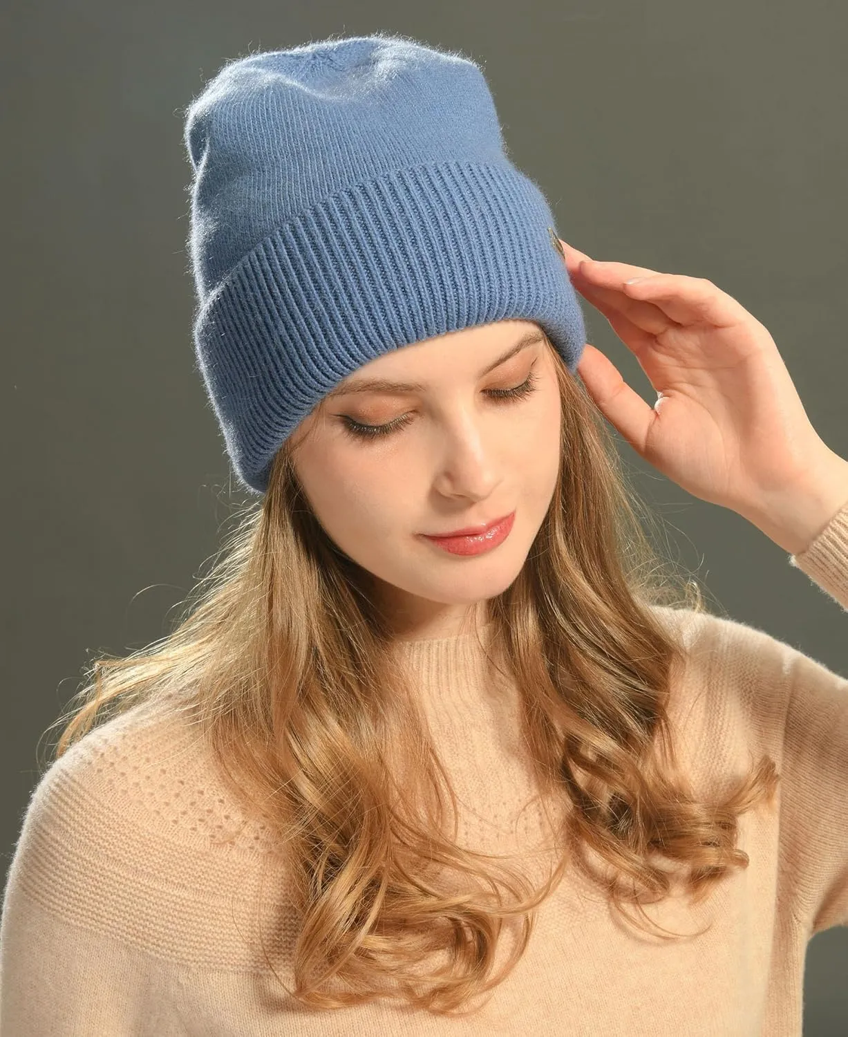 jaxmonoy Knit Beanies Winter Hats for Women and Men Soft Warm Double Layer Ladies Skull Beanie caps