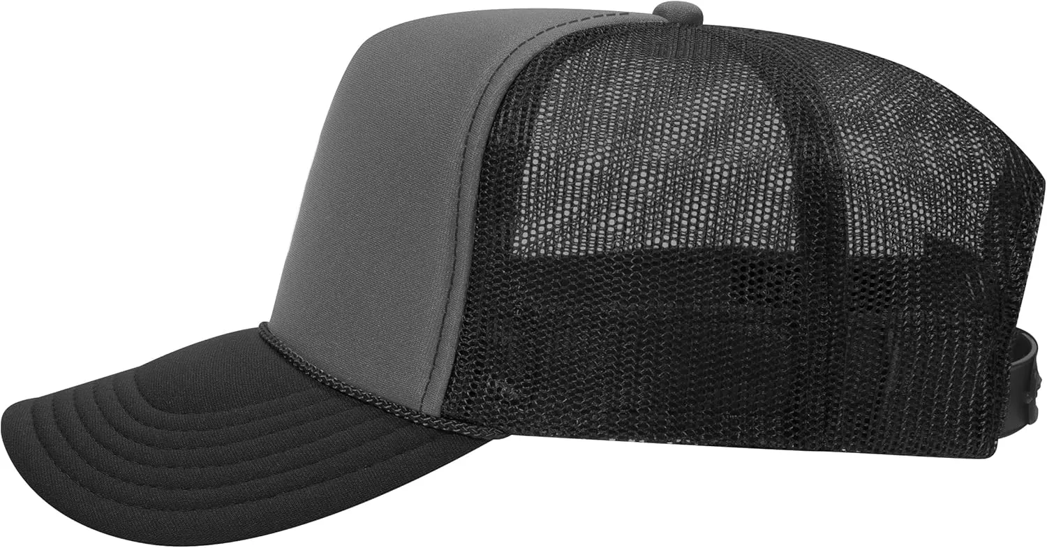 Joe's USA OTTO 39-165 Foam Trucker Hats - Customizable 5-Panel High Crown Mesh Back Caps for DIY, Bulk, and Wholesale